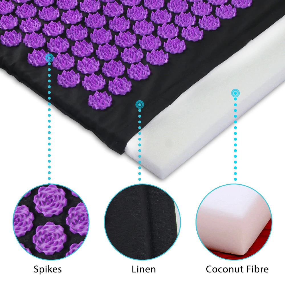 Acupressure Yoga Mat & Kuznetsov Applicator Cushion