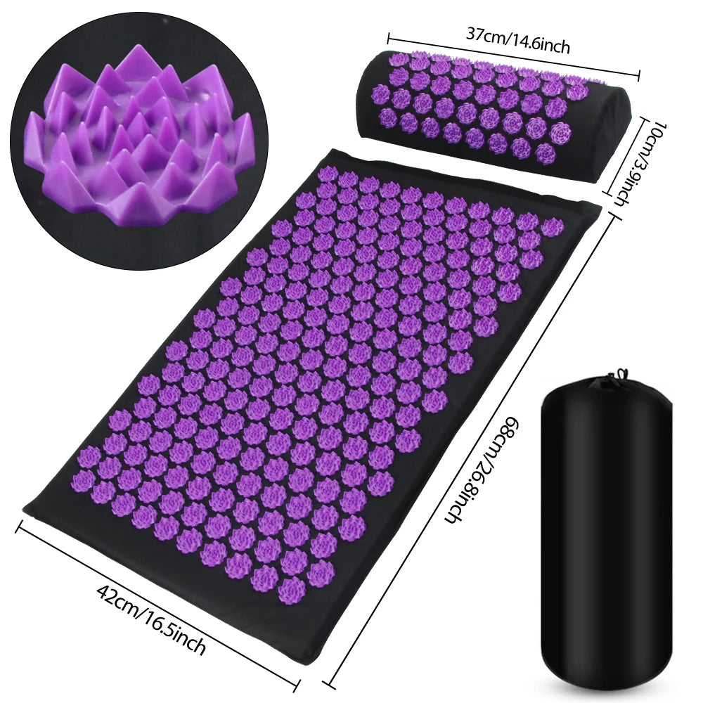 Acupressure Yoga Mat & Kuznetsov Applicator Cushion