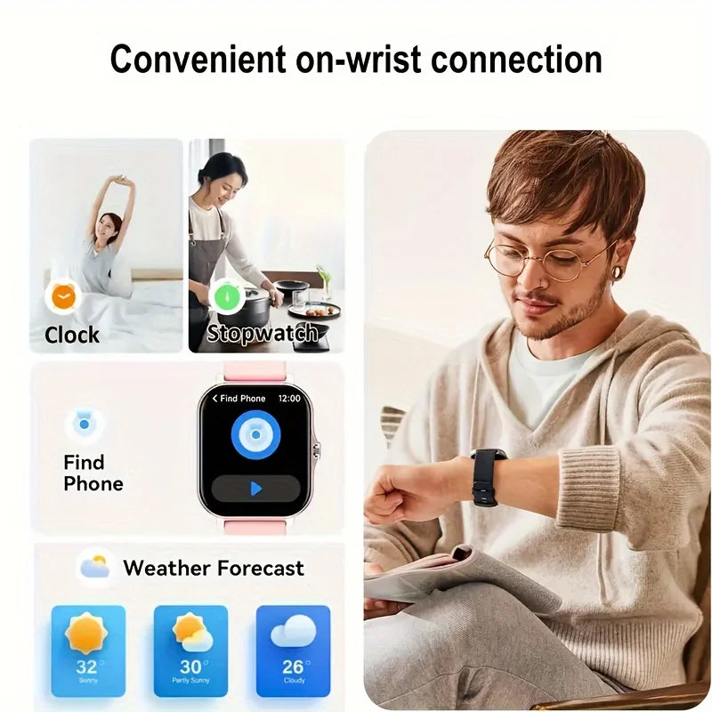 KESHUYOU 2025 Smartwatch – Call, Messages & Fitness Tracking