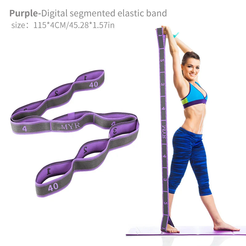 Elastic Yoga Stretching Strap with Loops – Pilates & Dance