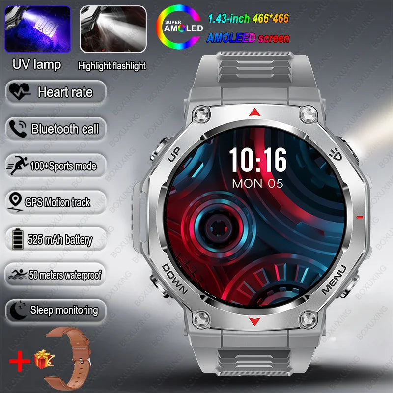 T-Rex 3 GPS Smartwatch – 5ATM Waterproof Military Sport