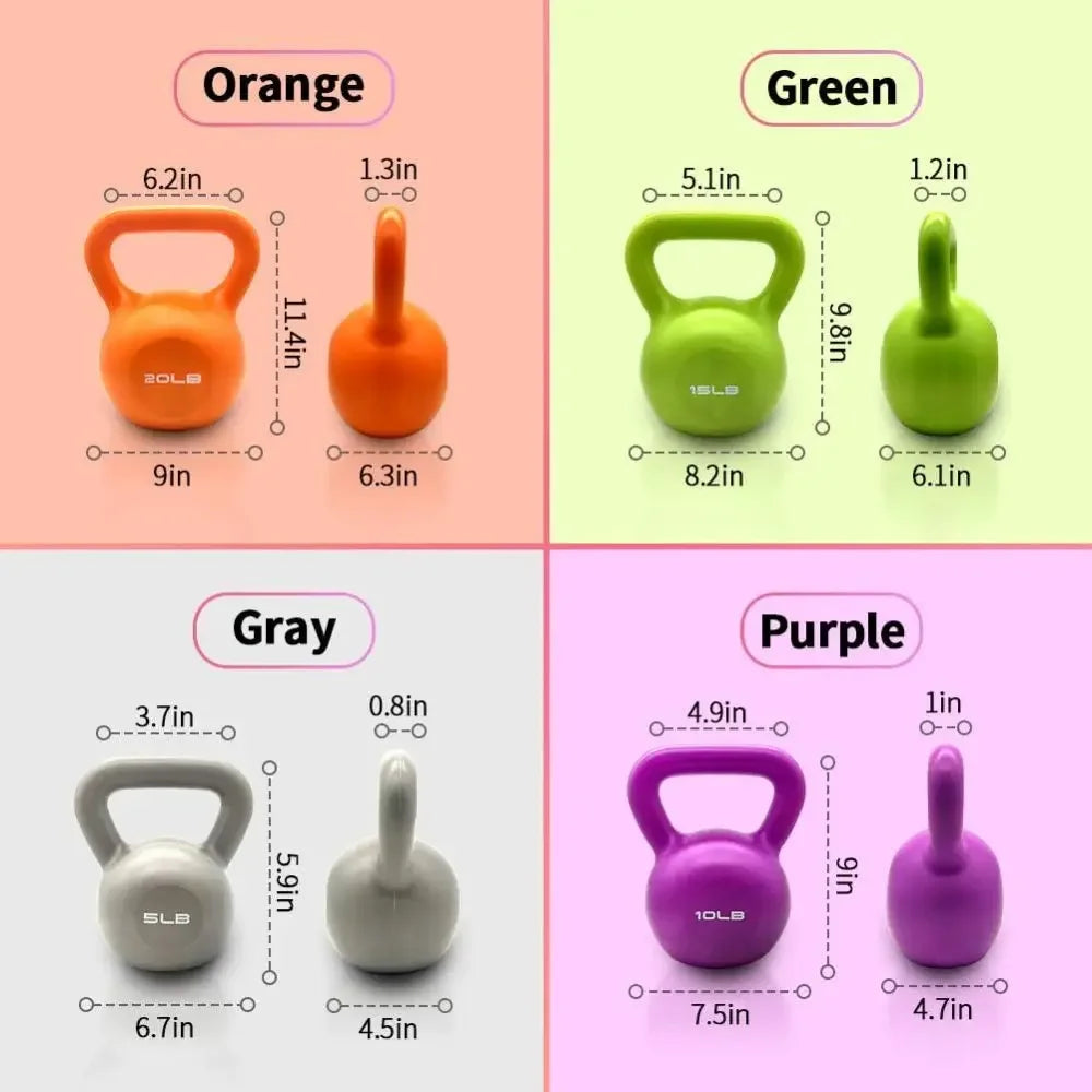 5lbs Vinyl Coated Kettlebell Set – Strength Training