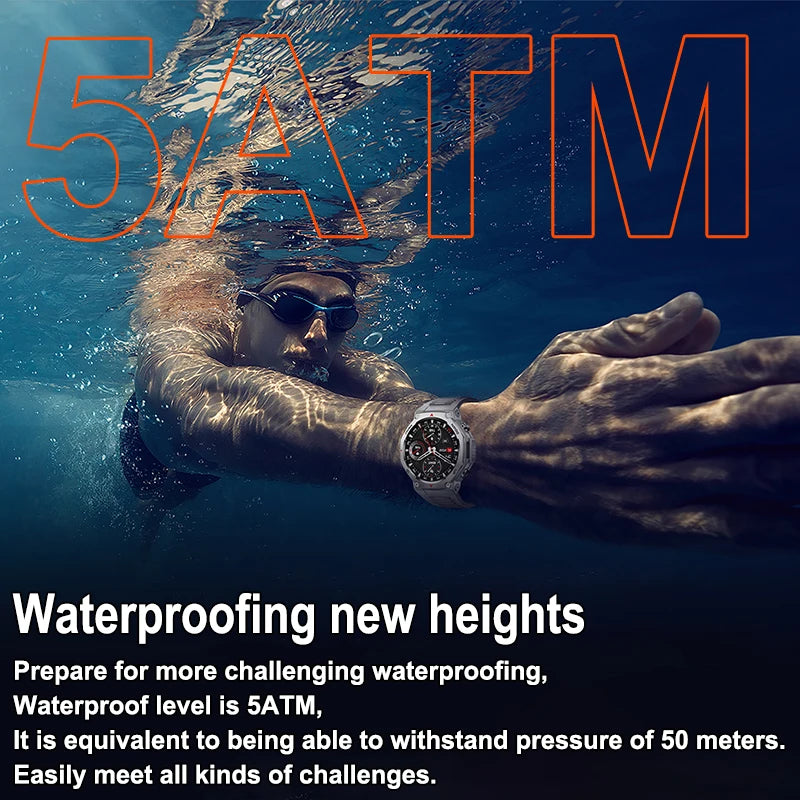 T-Rex 3 GPS Smartwatch – 5ATM Waterproof Military Sport