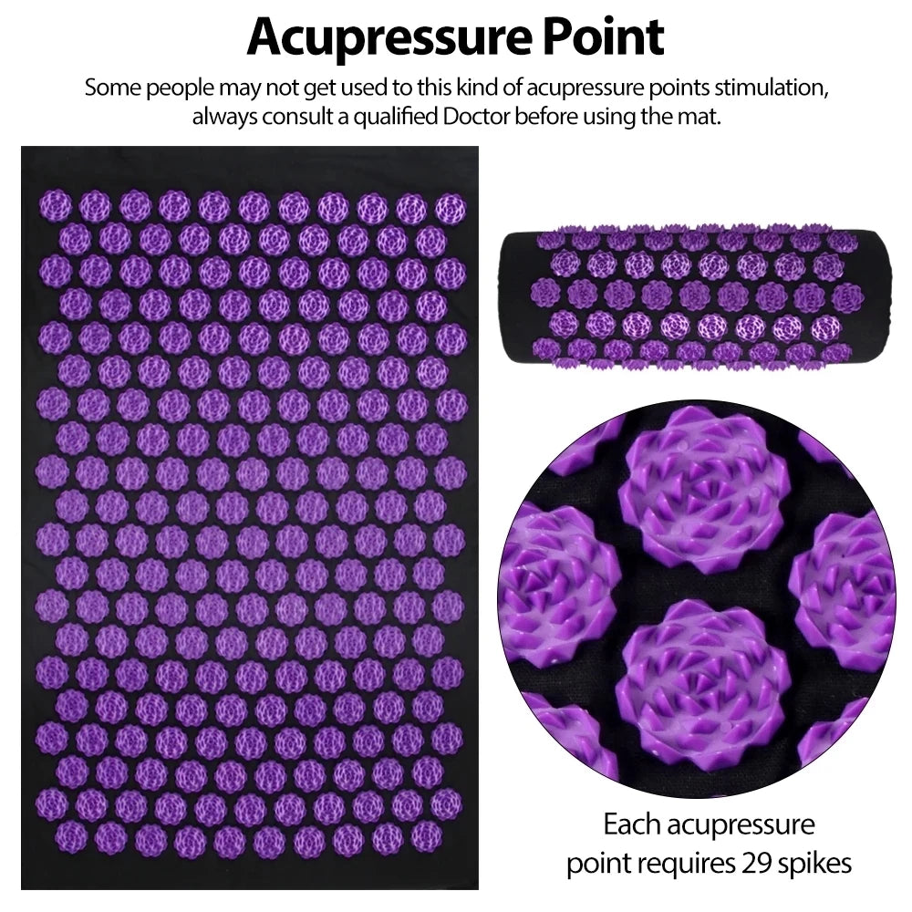 Acupressure Yoga Mat & Kuznetsov Applicator Cushion