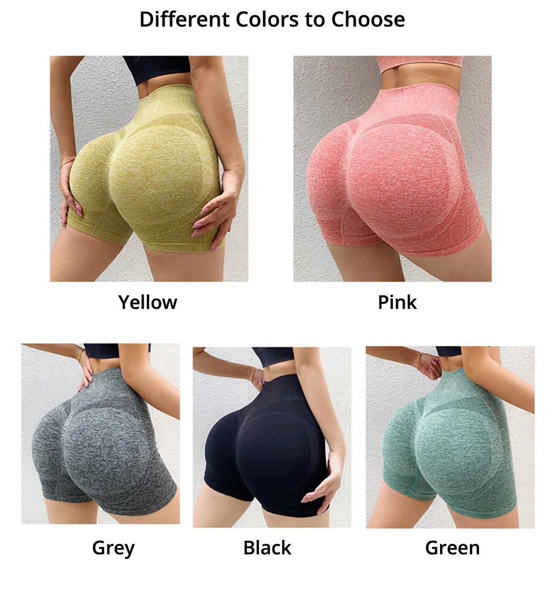 Seamless High-Waist Yoga Shorts – Butt-Lifting Fitness Tights