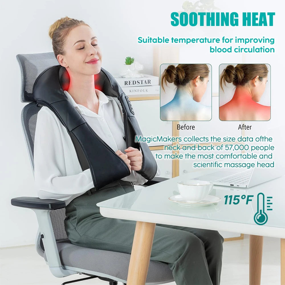 Heated Shiatsu Neck & Shoulder Massage Pillow