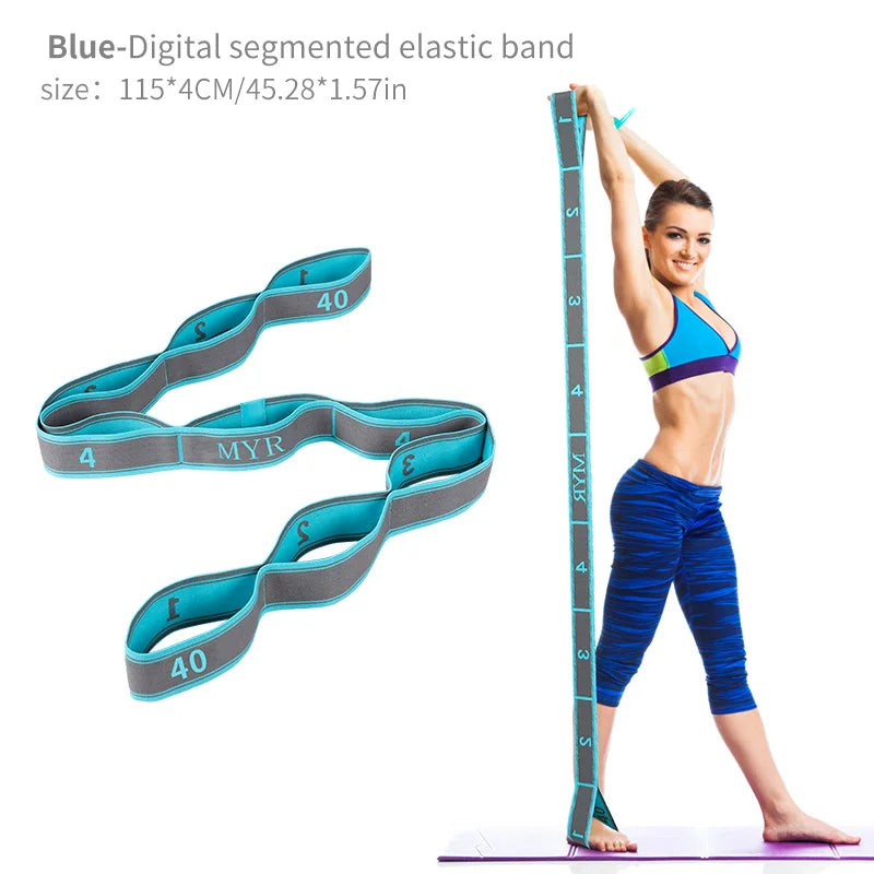 Elastic Yoga Stretching Strap with Loops – Pilates & Dance