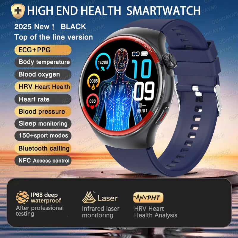 2025 High-End Laser Detection Smartwatch – Men’s Health