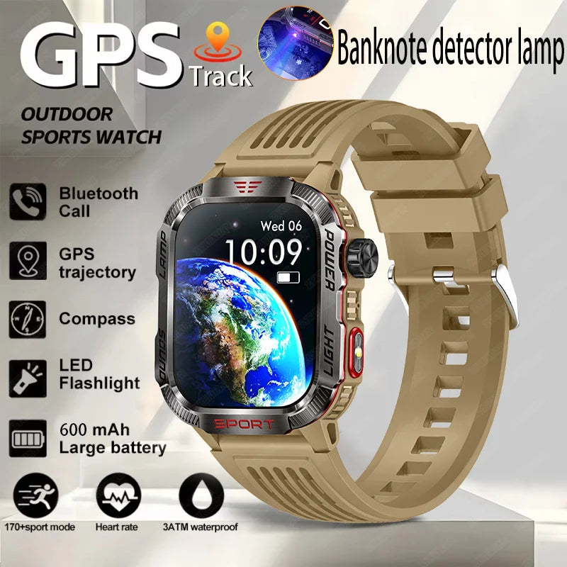 Military Outdoor Smartwatch – Compass & Bluetooth Call
