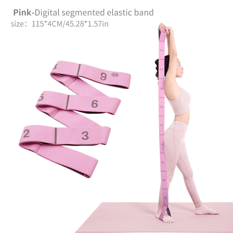 Elastic Yoga Stretching Strap with Loops – Pilates & Dance