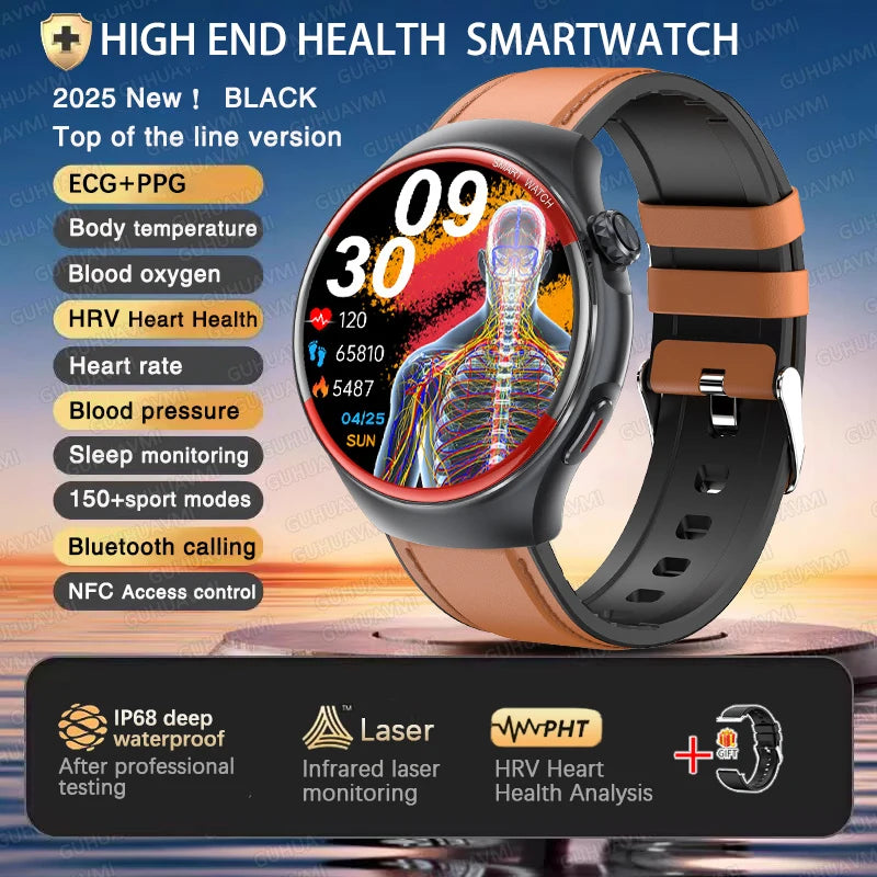 2025 High-End Laser Detection Smartwatch – Men’s Health