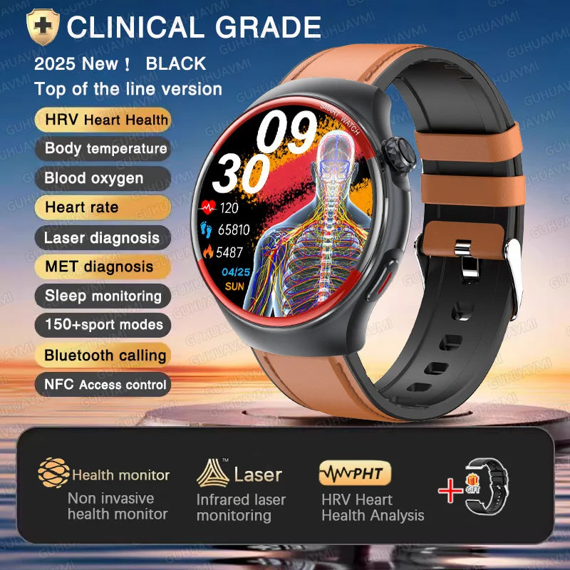 2025 Nursing Health Laser Smartwatch – Blood Pressure & Heart Monitor