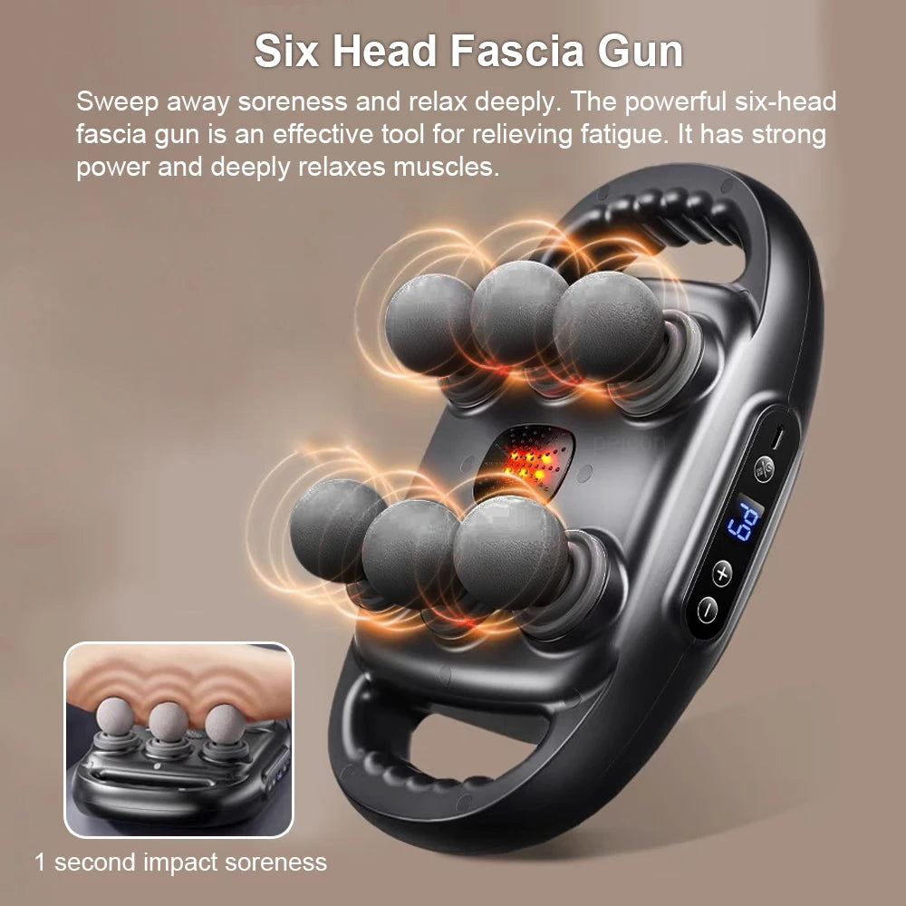 Professional Six-Head Fascia Gun Muscle Massager