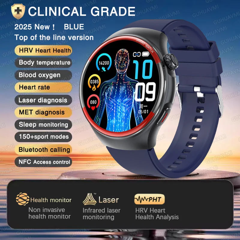 2025 Nursing Health Laser Smartwatch – Blood Pressure & Heart Monitor
