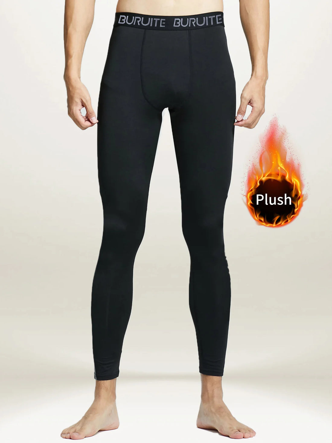 Men’s Warm Plush Sports Pants – Slim Fit & High Elasticity