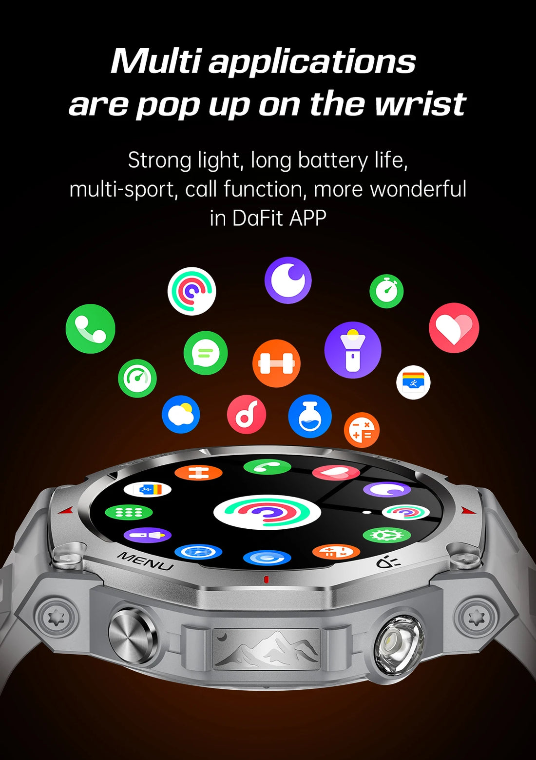 T-Rex 3 GPS Smartwatch – 5ATM Waterproof Military Sport