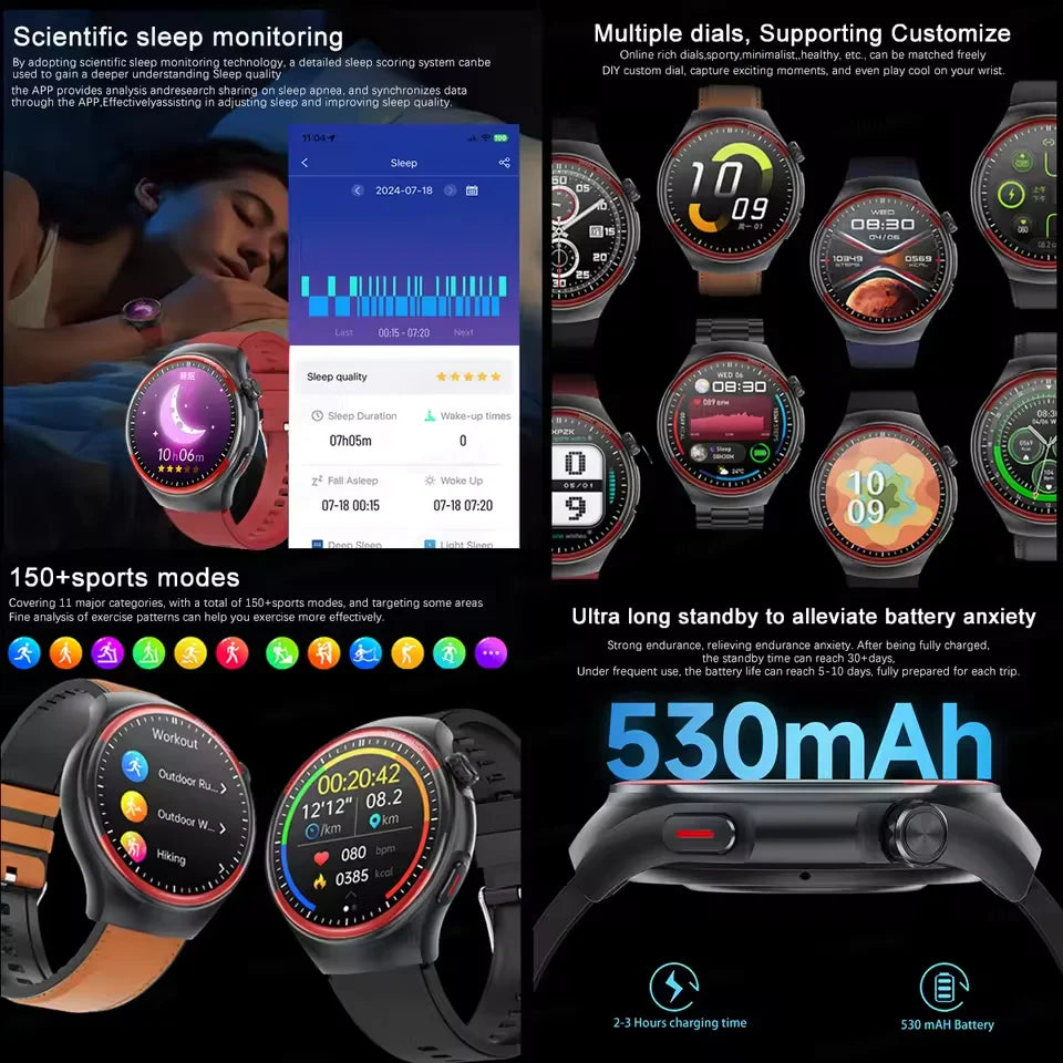 2025 Nursing Health Laser Smartwatch – Blood Pressure & Heart Monitor
