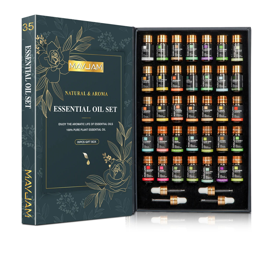 MAYJAM 35-Piece Essential Oils Set for Diffuser & Home