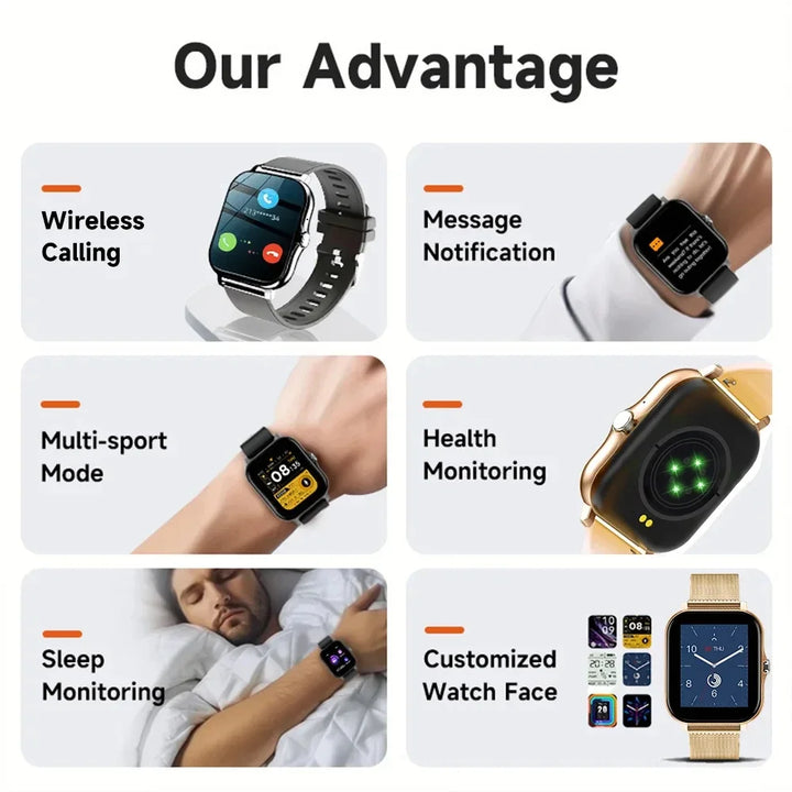 2024 Bluetooth Call Smartwatch – Fitness Tracker & Waterproof