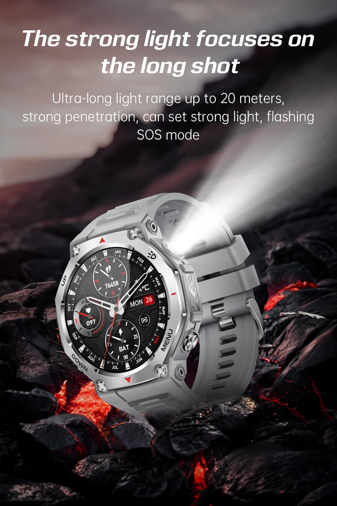T-Rex 3 GPS Smartwatch – 5ATM Waterproof Military Sport