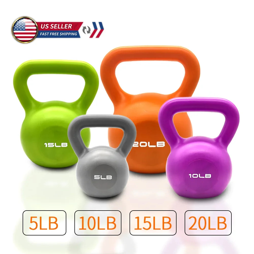 5lbs Vinyl Coated Kettlebell Set – Strength Training
