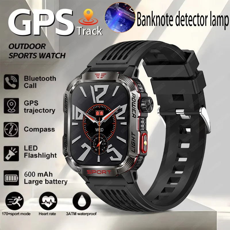 Military Outdoor Smartwatch – Compass & Bluetooth Call