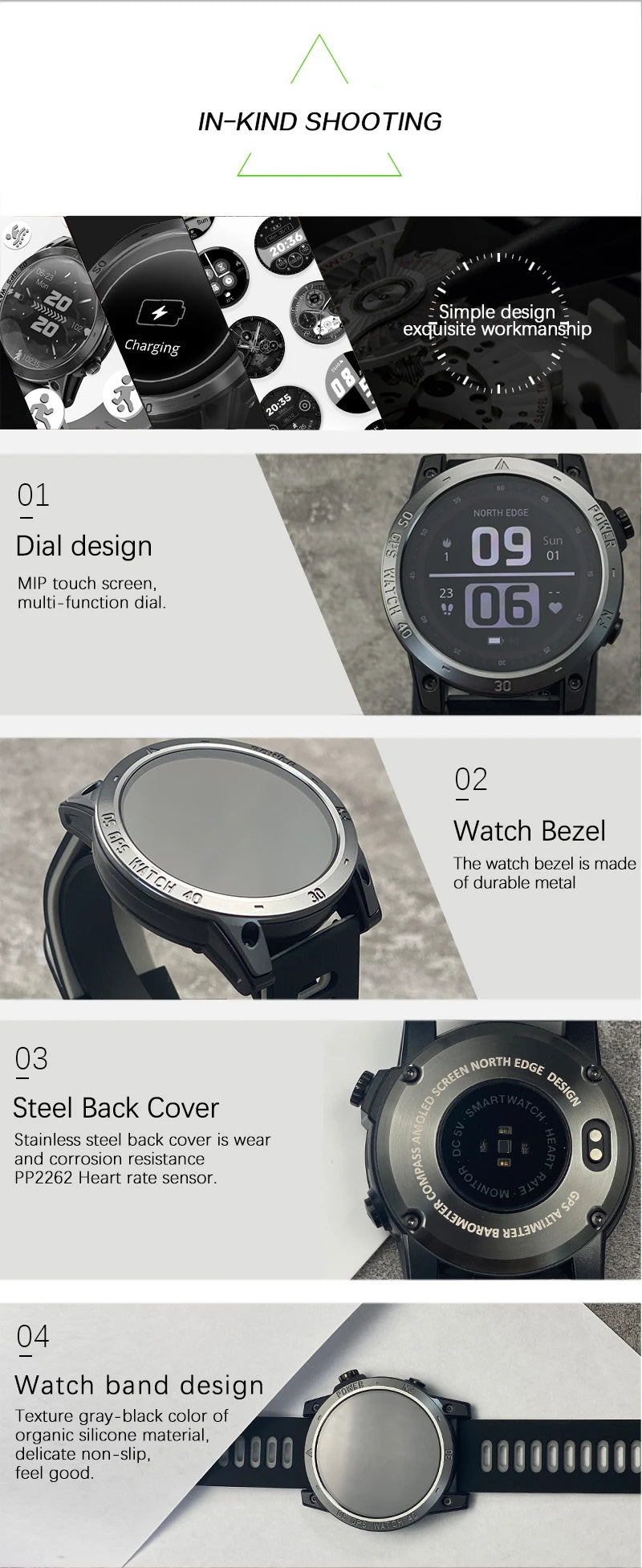 NORTH EDGE 2025 GPS Smartwatch – HD AMOLED Sport