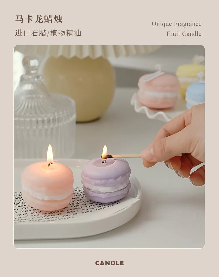Macaron-Shaped Soy Wax Scented Candle