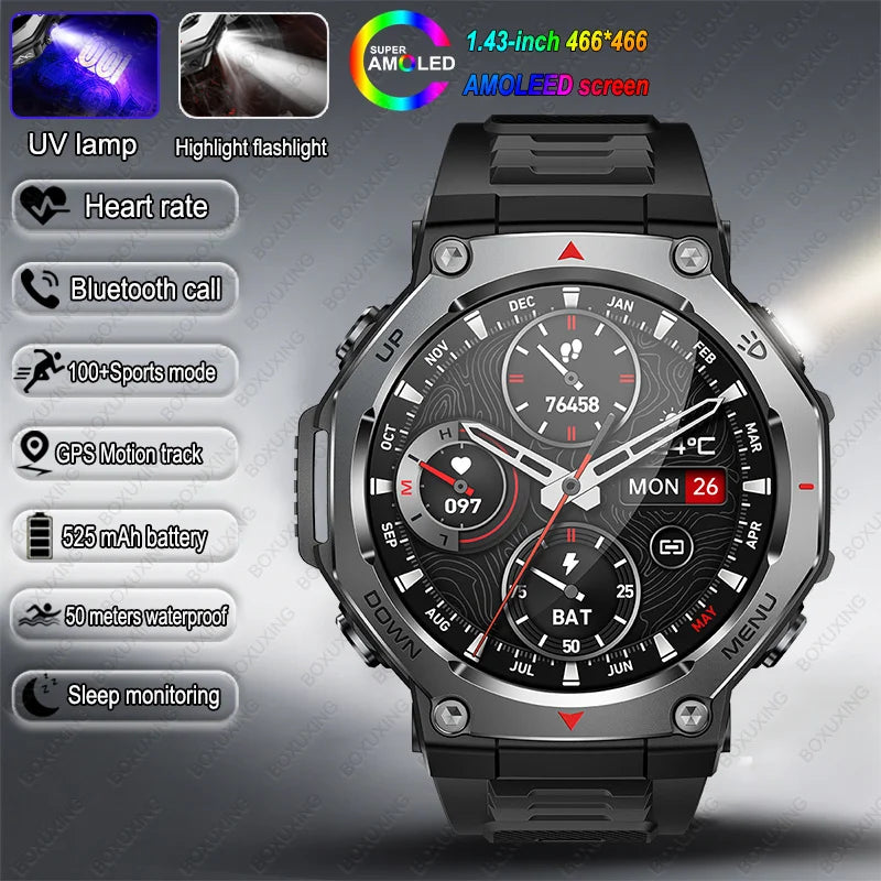 T-Rex 3 GPS Smartwatch – 5ATM Waterproof Military Sport
