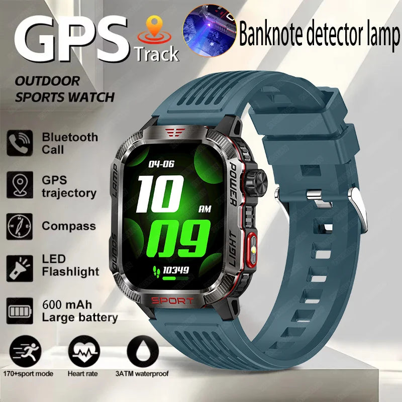 Military Outdoor Smartwatch – Compass & Bluetooth Call