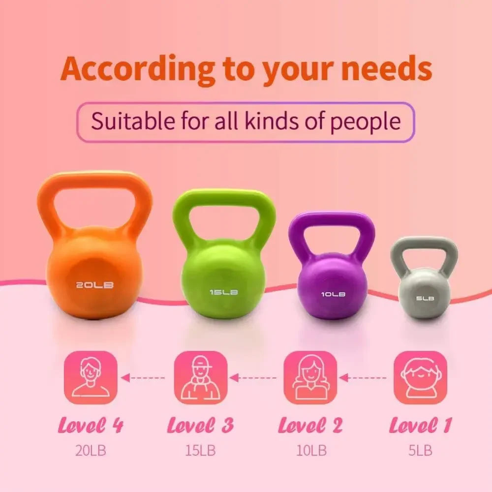 5lbs Vinyl Coated Kettlebell Set – Strength Training