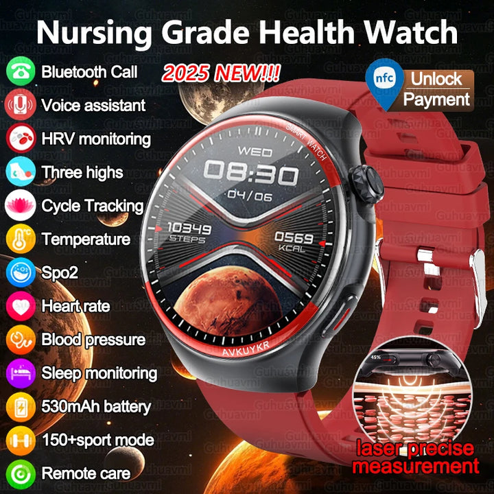 2025 High-End Laser Detection Smartwatch – Men’s Health