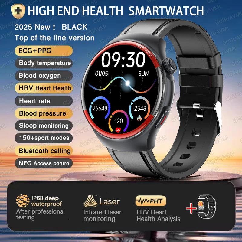 2025 High-End Laser Detection Smartwatch – Men’s Health