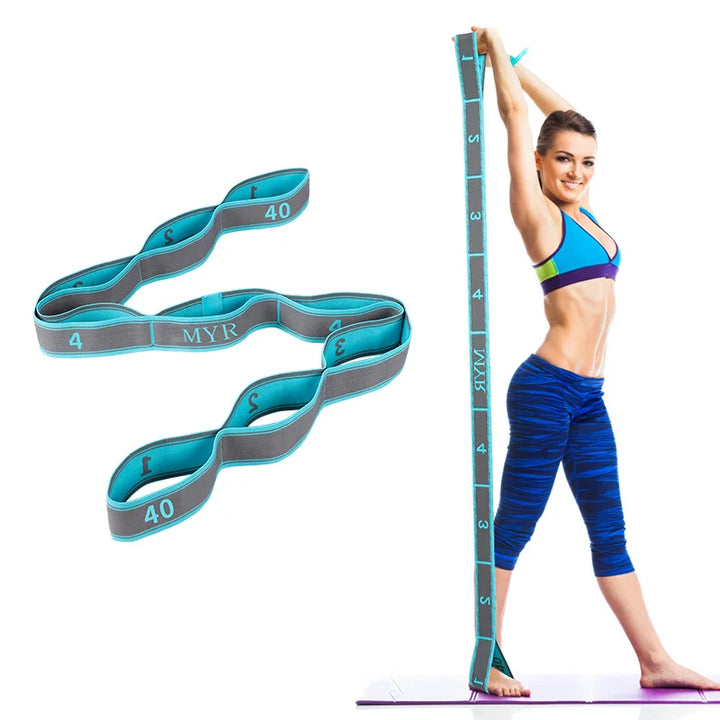 Elastic Yoga Stretching Strap with Loops – Pilates & Dance