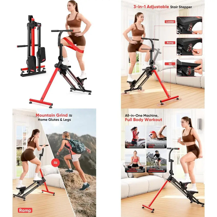 Adjustable Home Fitness Stair Stepper – Ski Simulation