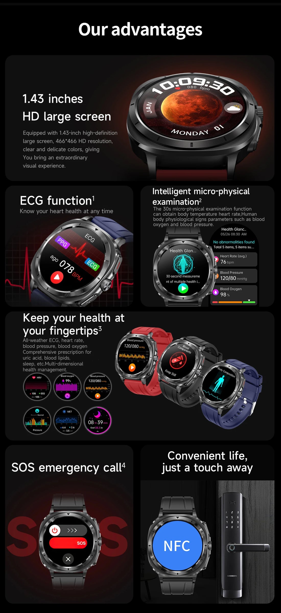 2025 Xiaomi Health Smartwatch – Body Analysis & ECG