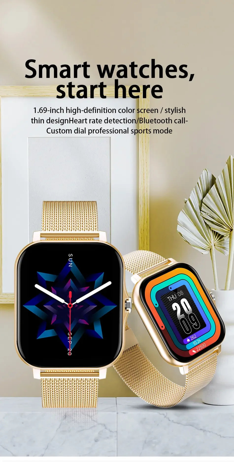 2024 Bluetooth Call Smartwatch – Fitness Tracker & Waterproof