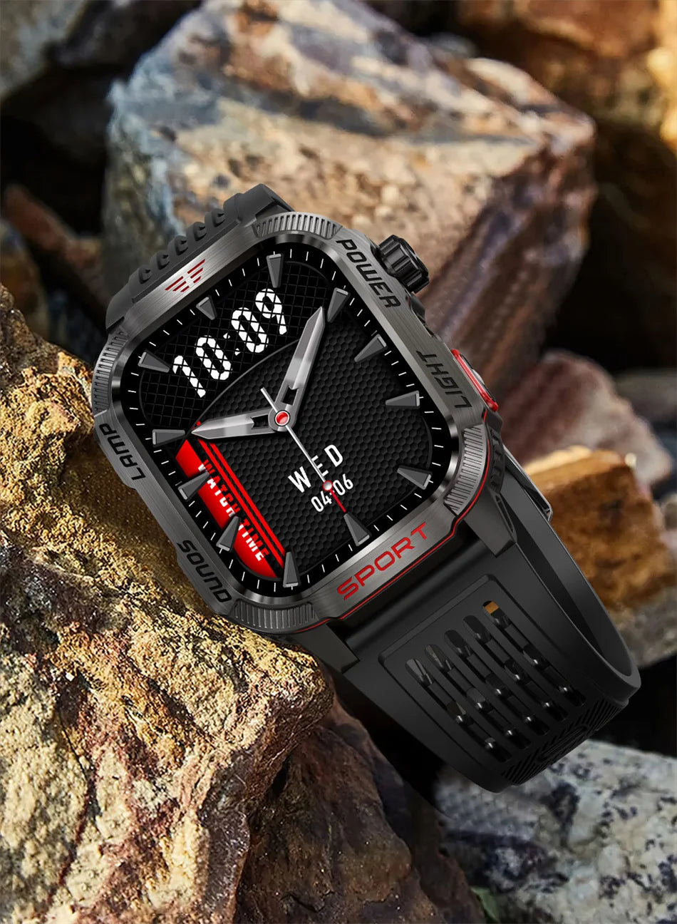 Military Outdoor Smartwatch – Compass & Bluetooth Call