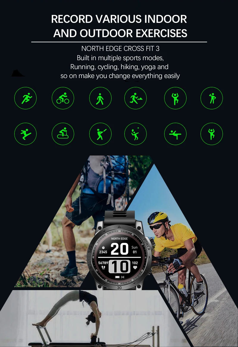 NORTH EDGE 2025 GPS Smartwatch – HD AMOLED Sport