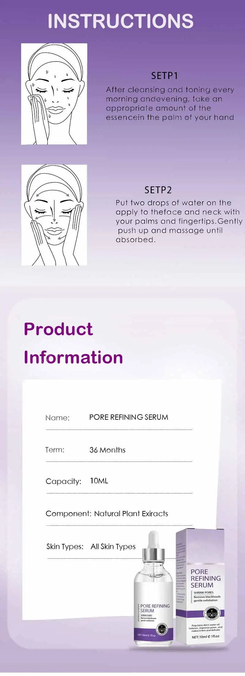 Pore Shrinking Facial Serum – Tightening & Minimizing