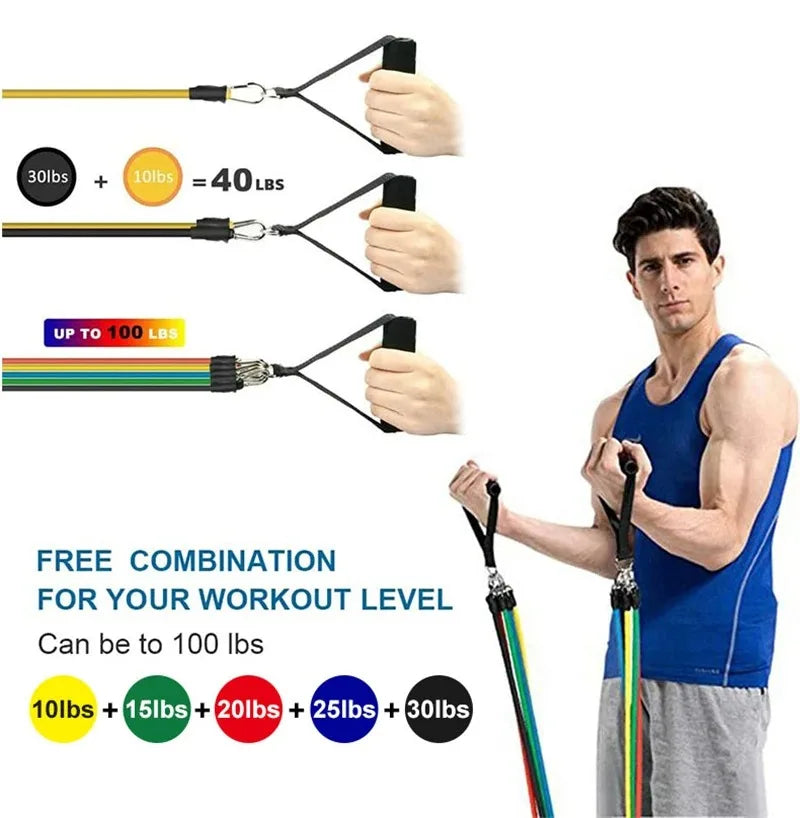 11-Piece Resistance Band Set – Pull Rope & Fitness Accessories