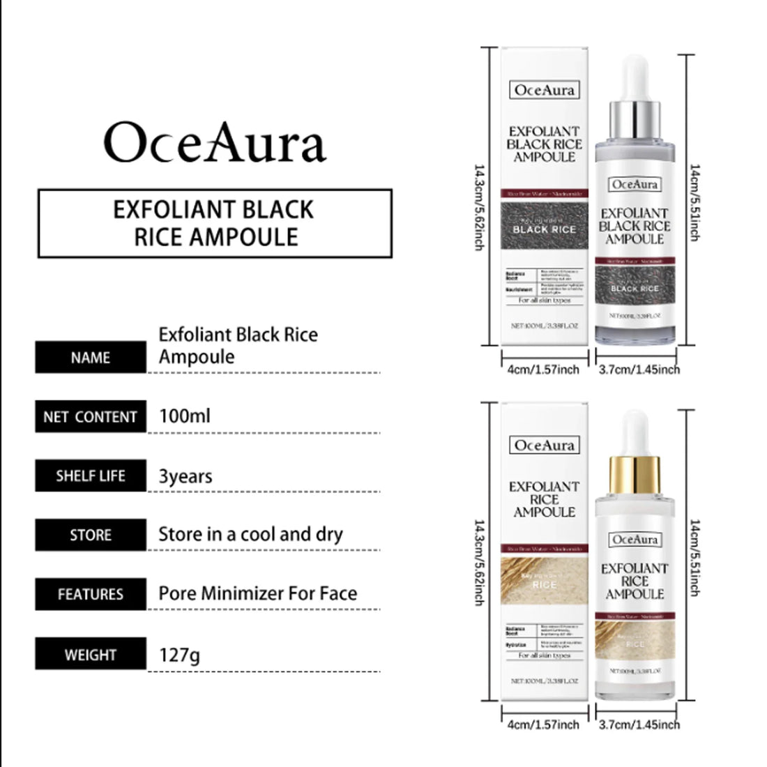 Black Rice Exfoliating Facial Serum – Pore Cleansing & Brightening