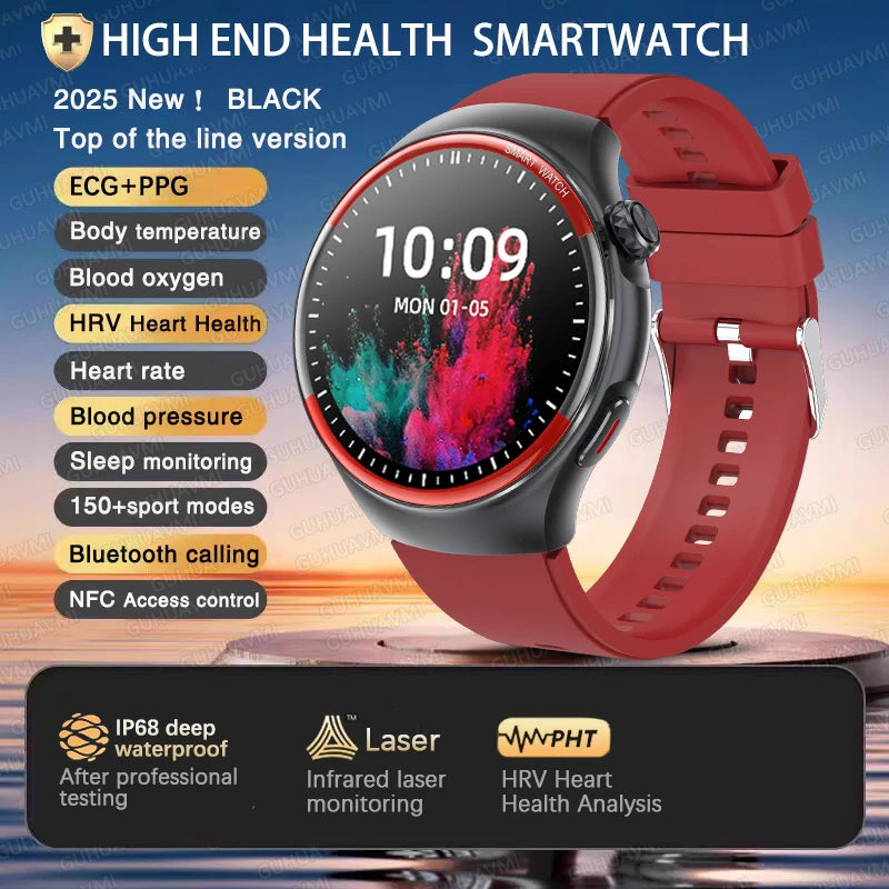 2025 High-End Laser Detection Smartwatch – Men’s Health