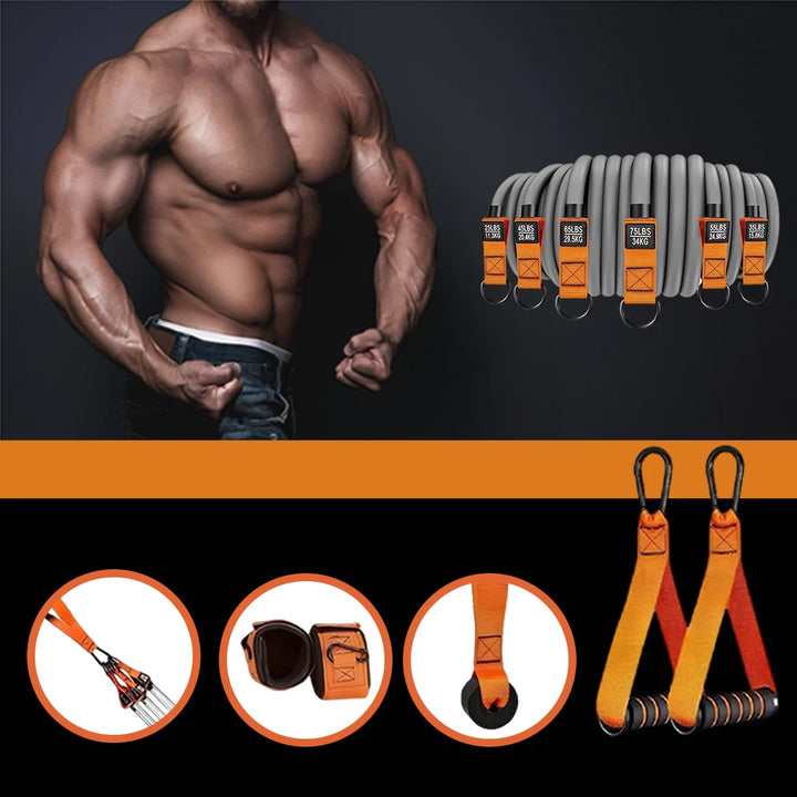 Heavy-Duty Resistance Bands Set with Handles – Multi-Function