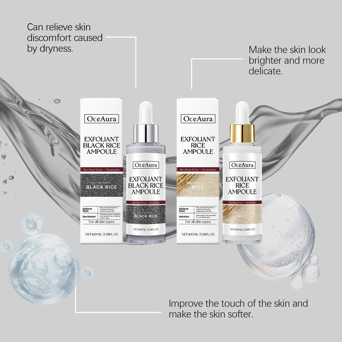 Black Rice Exfoliating Facial Serum – Pore Cleansing & Brightening