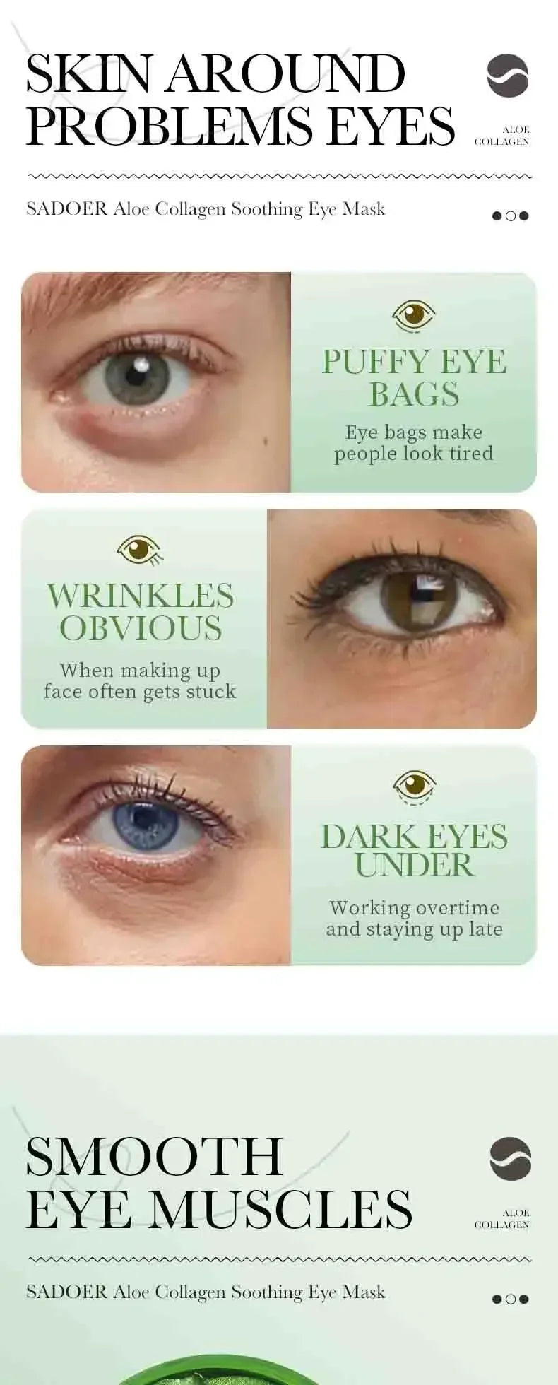 Aloe Vera Collagen Eye Mask – Anti-Dark Circles & Moisturizing