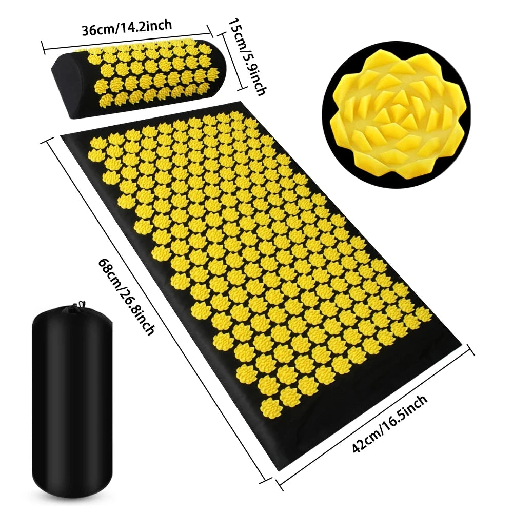 Acupressure Yoga Mat & Kuznetsov Applicator Cushion