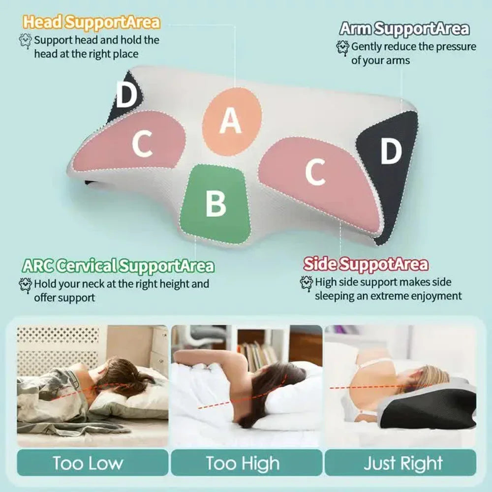 Butterfly Memory Foam Cervical Pillow with Neck Support