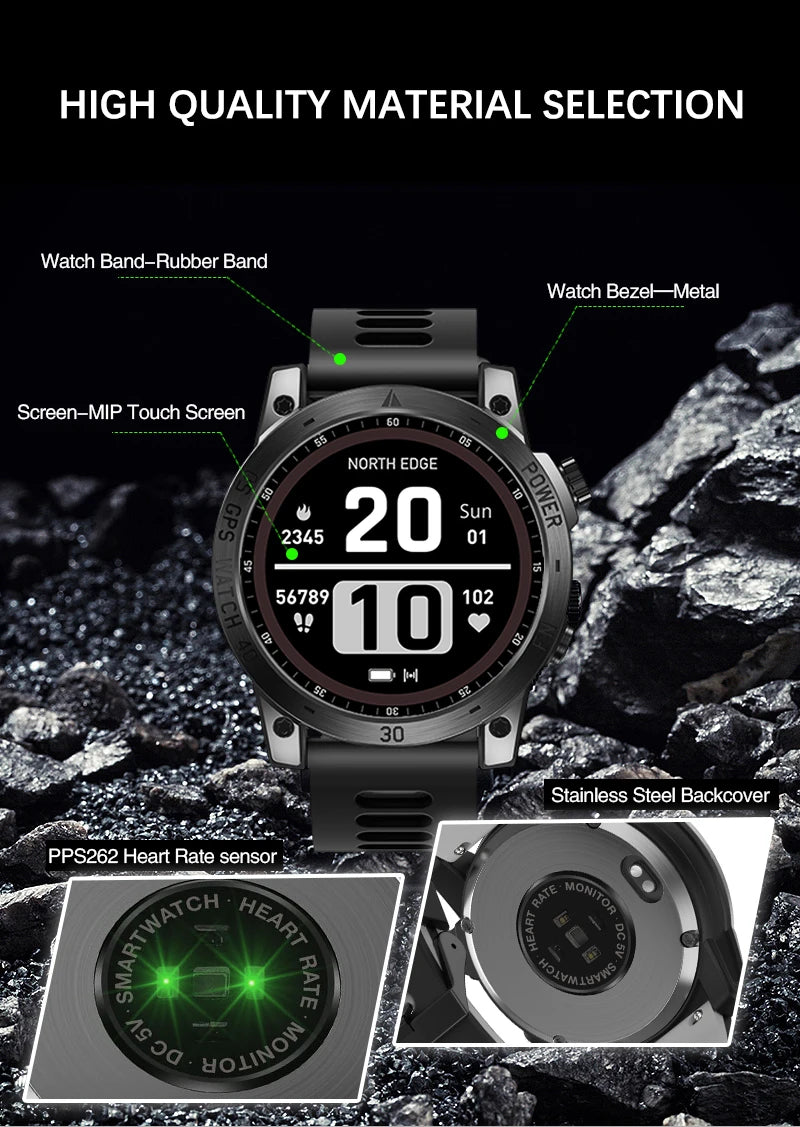 NORTH EDGE 2025 GPS Smartwatch – HD AMOLED Sport
