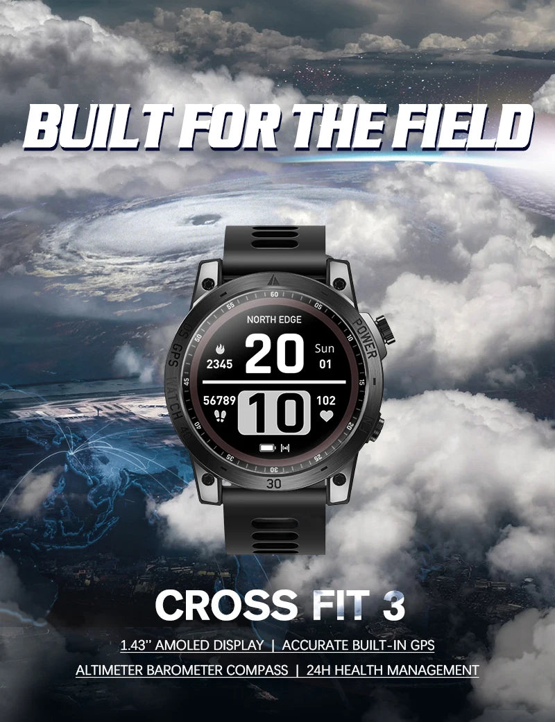 NORTH EDGE 2025 GPS Smartwatch – HD AMOLED Sport